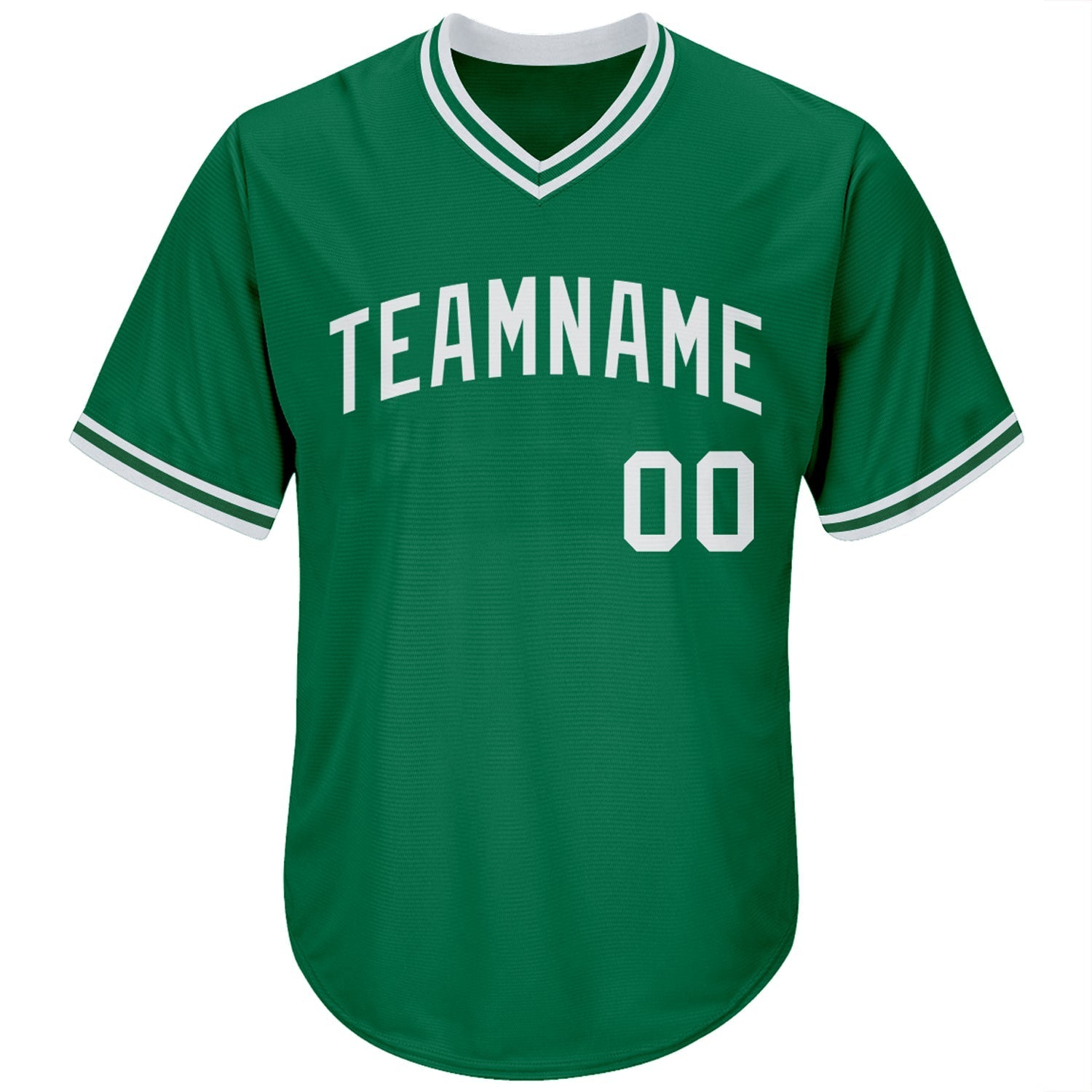 Custom Kelly Green White Authentic Throwback Rib-Knit Baseball Jersey Shirt baseball jersey product view 2