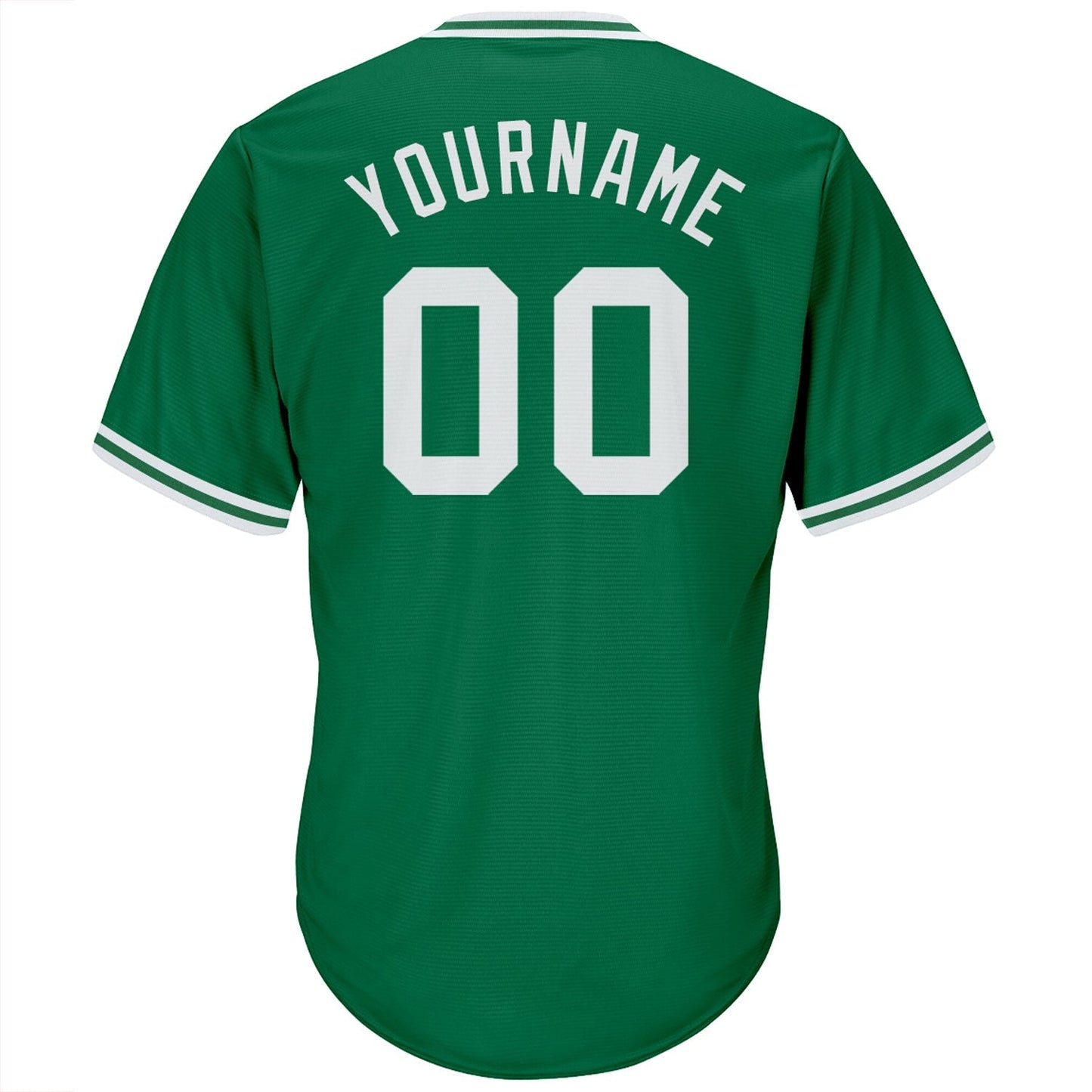 Custom Kelly Green White Authentic Throwback Rib-Knit Baseball Jersey Shirt baseball jersey product view 3