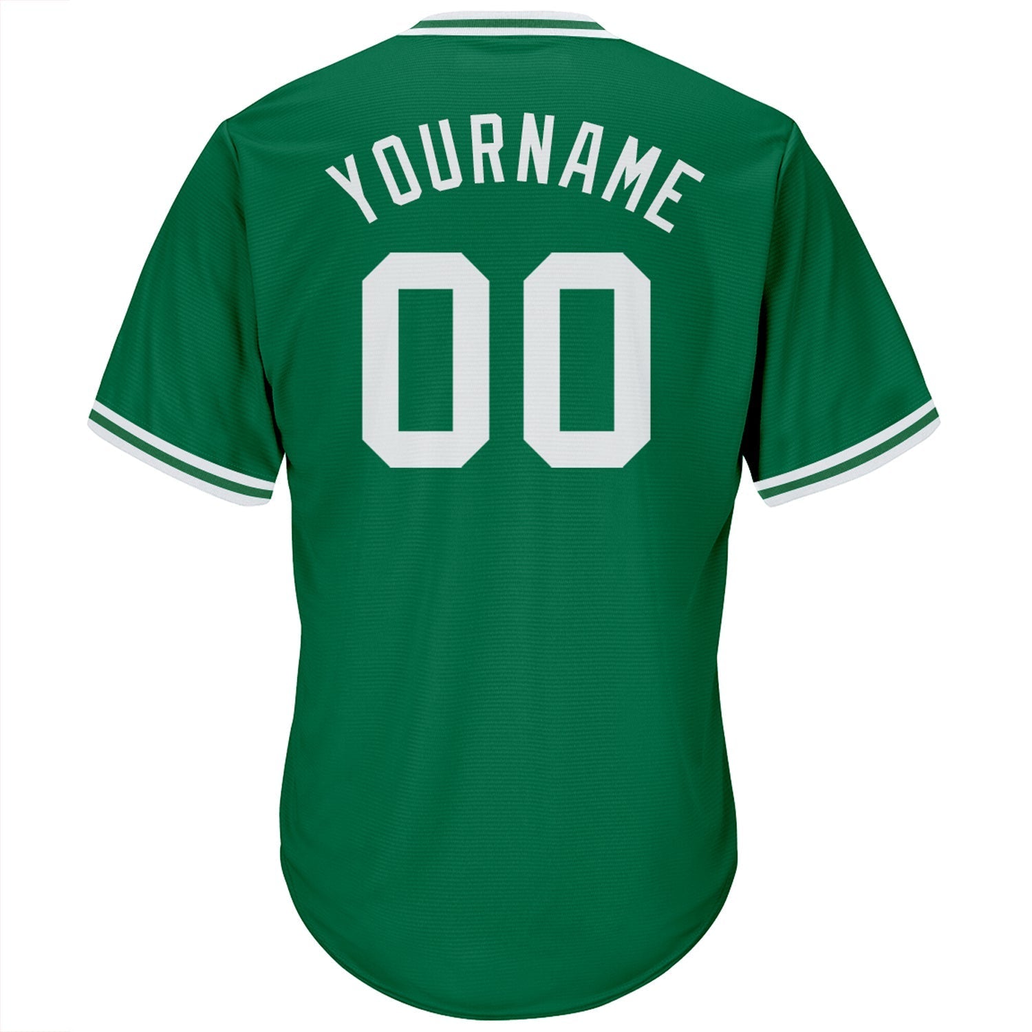 Custom Kelly Green White Authentic Throwback Rib-Knit Baseball Jersey Shirt baseball jersey product view 3