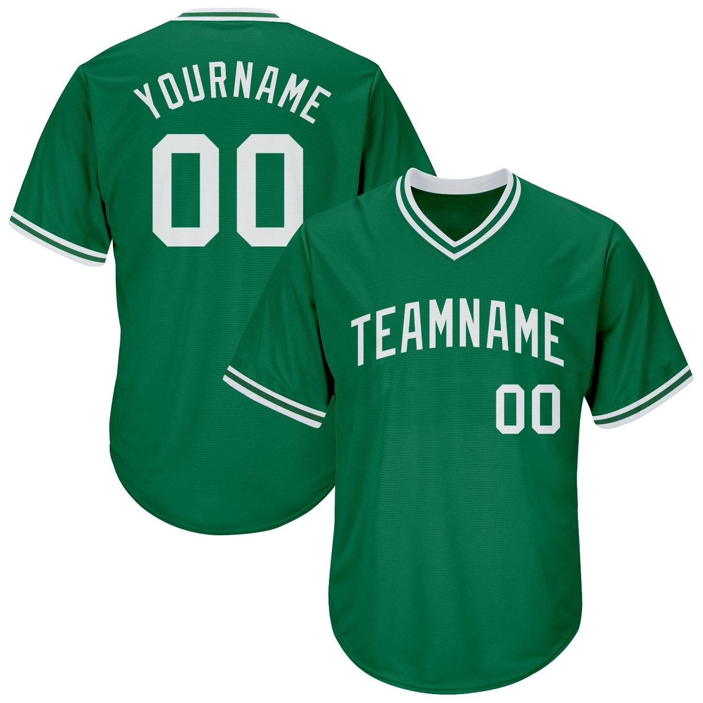 Custom Kelly Green White Authentic Throwback Rib-Knit Baseball Jersey Shirt baseball jersey product view 1