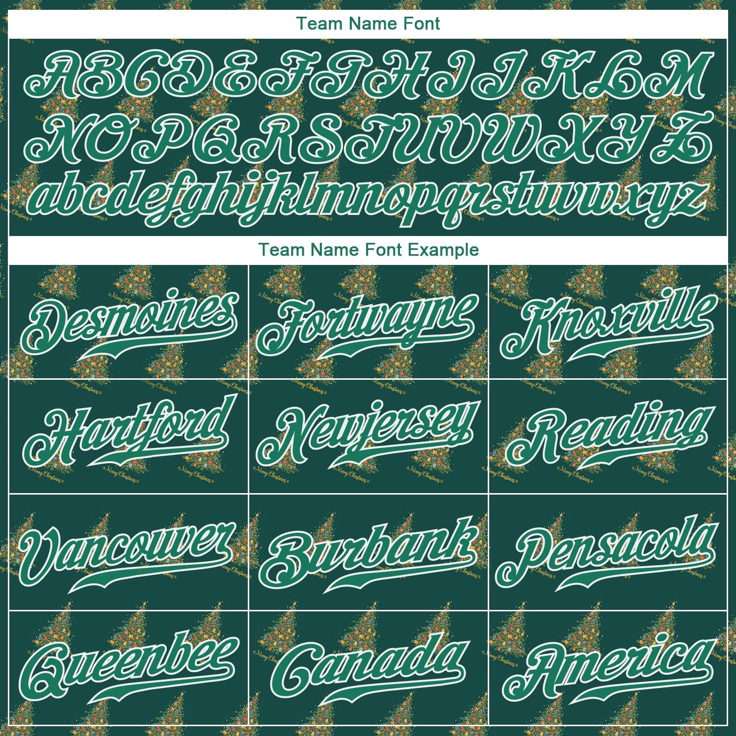 Custom Kelly Green Kelly Green-White Christmas 3D Authentic Baseball Jersey baseball jersey product view 4