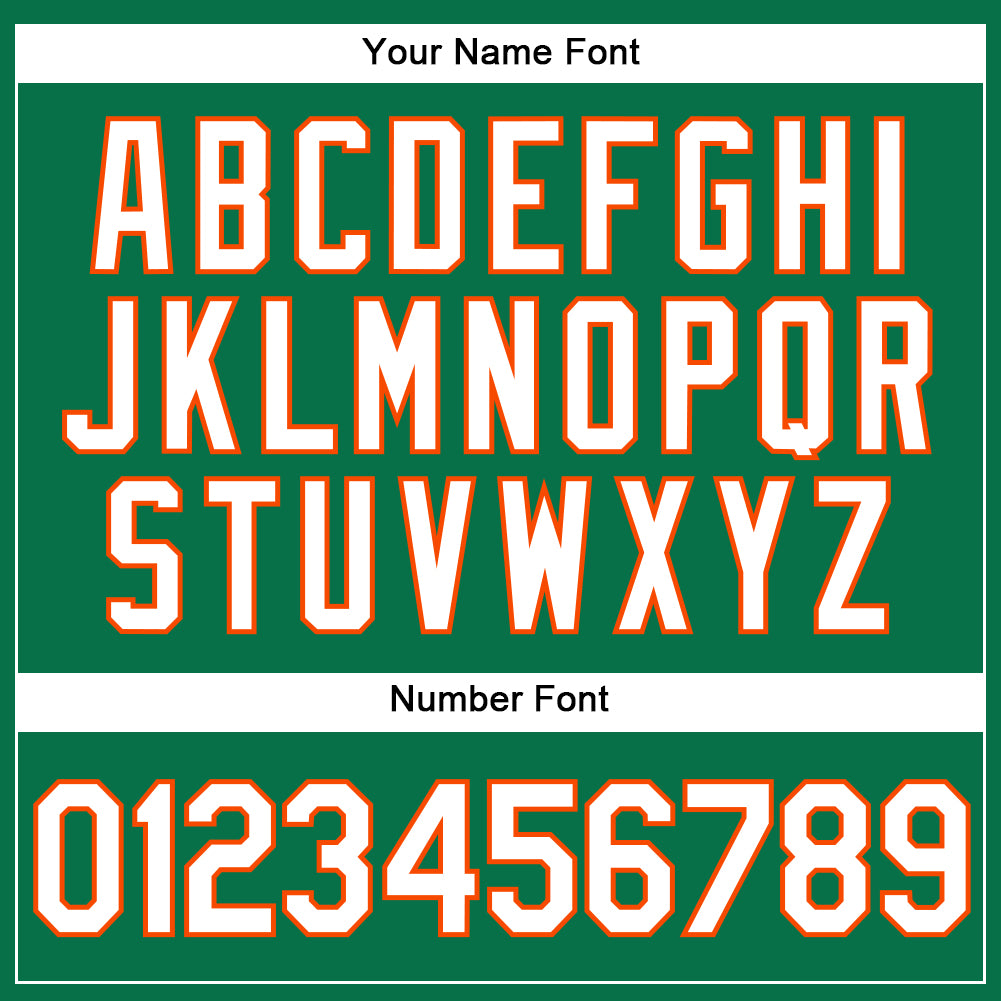 Custom Kelly Green White-Orange Authentic Baseball Jersey baseball jersey product view 5