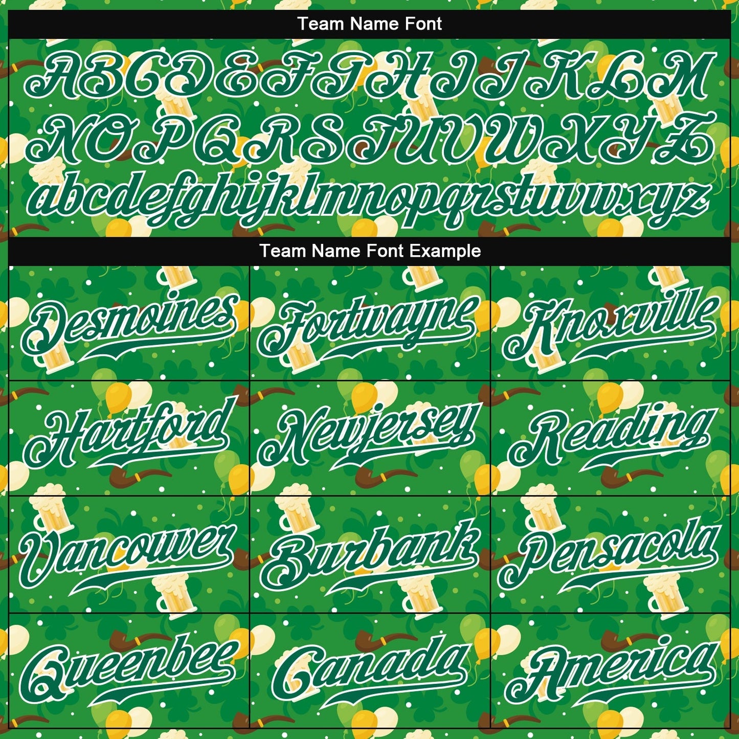 Custom Kelly Green Kelly Green-White 3D Pattern Design Authentic St. Patrick's Day Baseball Jersey baseball jersey product view 4