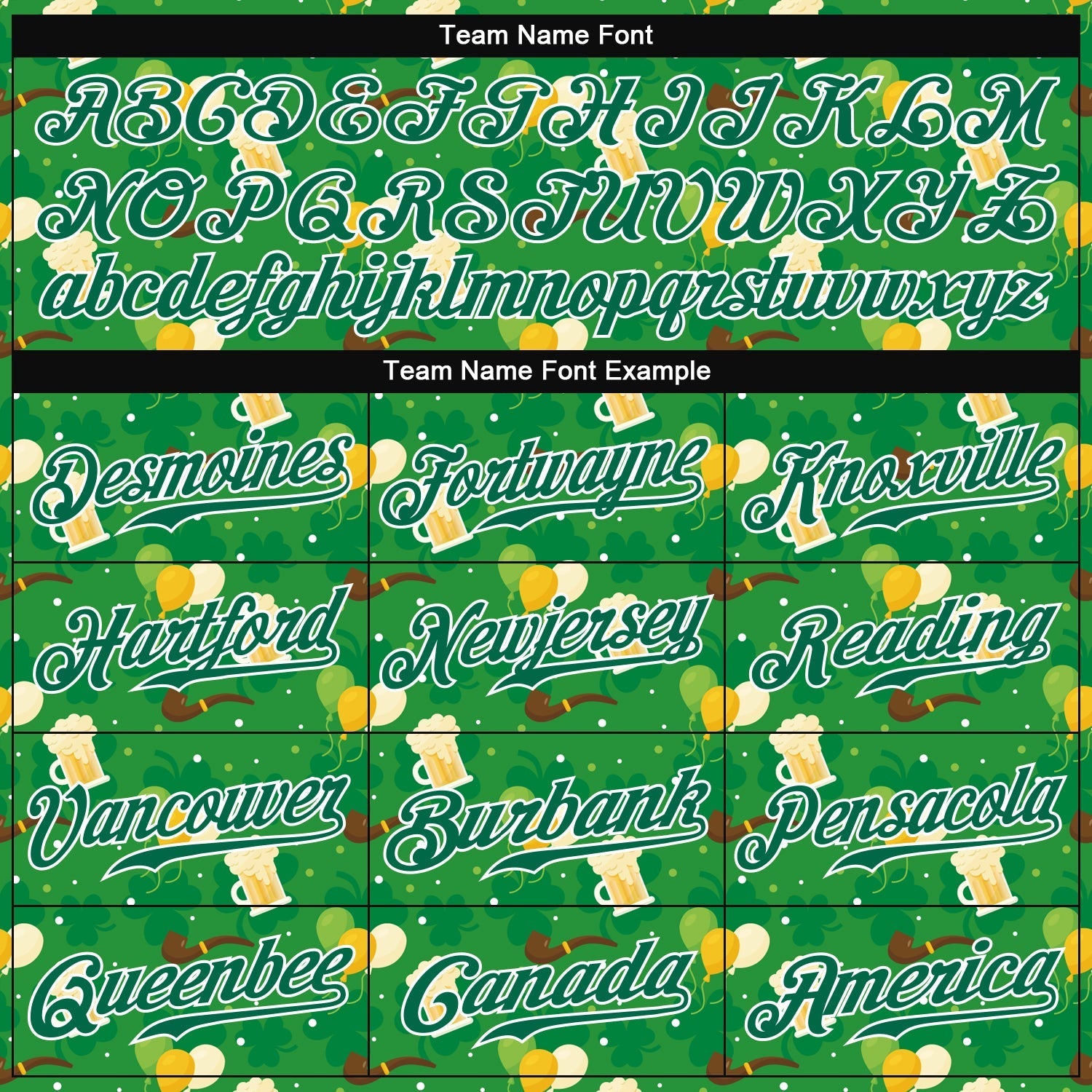Custom Kelly Green Kelly Green-White 3D Pattern Design Authentic St. Patrick's Day Baseball Jersey baseball jersey product view 4