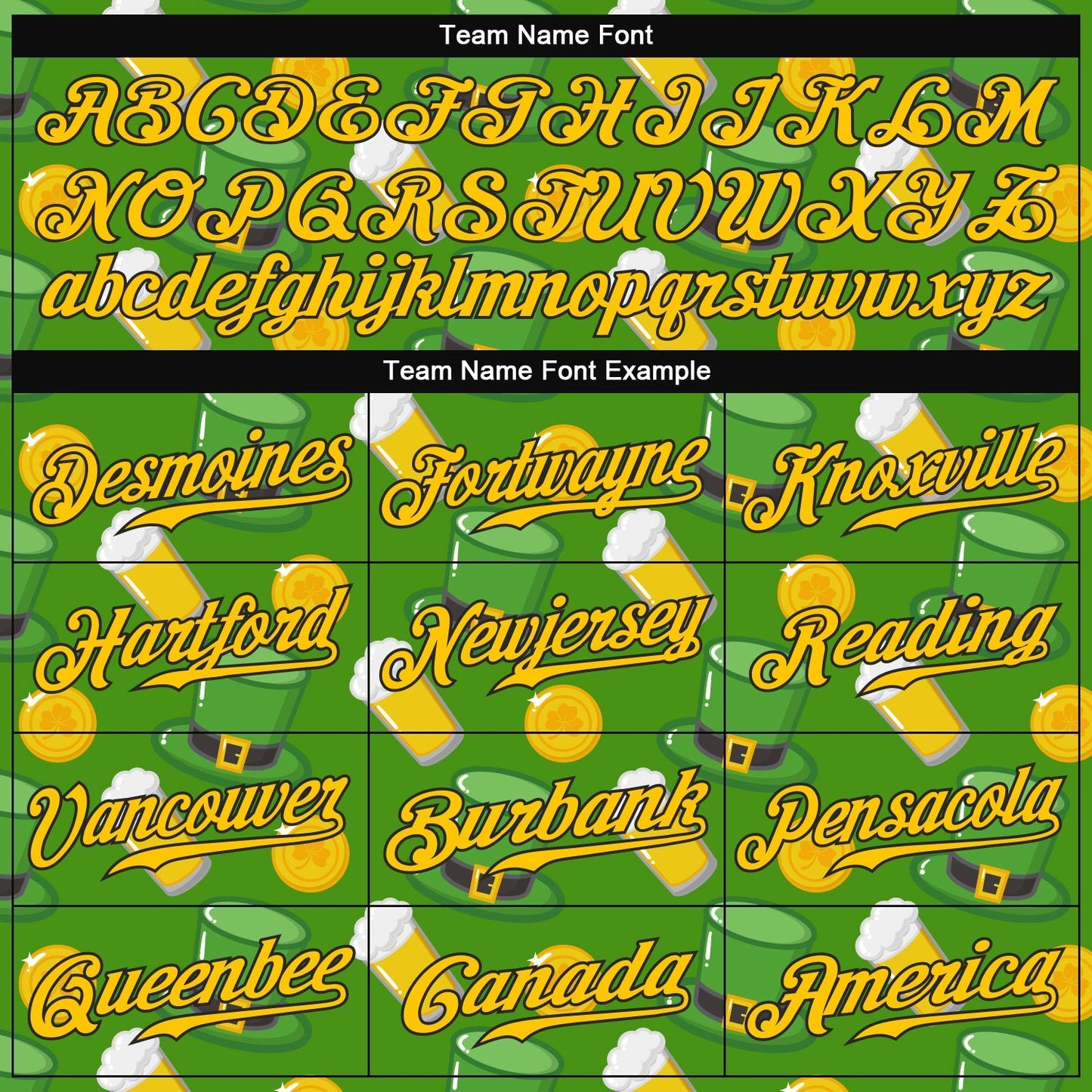 Custom Kelly Green Gold-Black 3D Pattern Design Authentic St. Patrick's Day Baseball Jersey baseball jersey product view 4