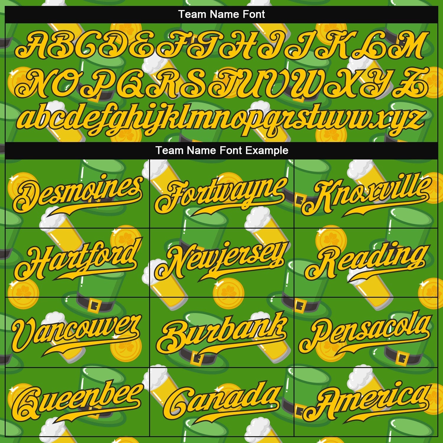 Custom Kelly Green Gold-Black 3D Pattern Design Authentic St. Patrick's Day Baseball Jersey baseball jersey product view 4