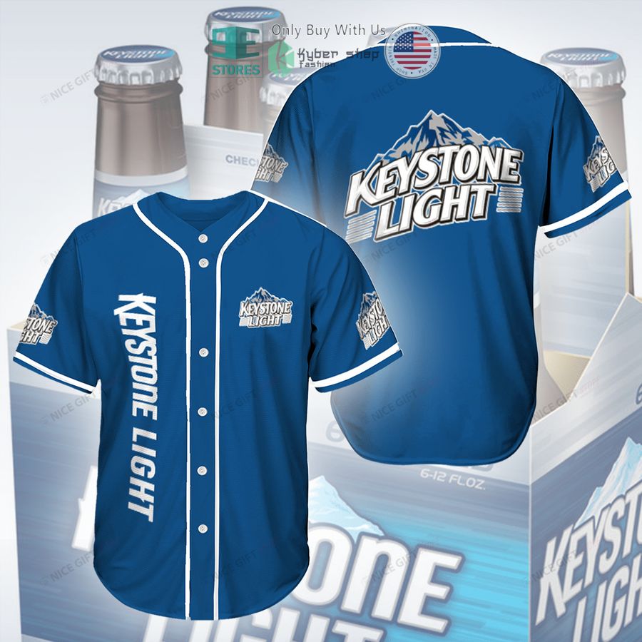 BEST Keystone Light blue Baseball Jersey baseball jersey product view 1