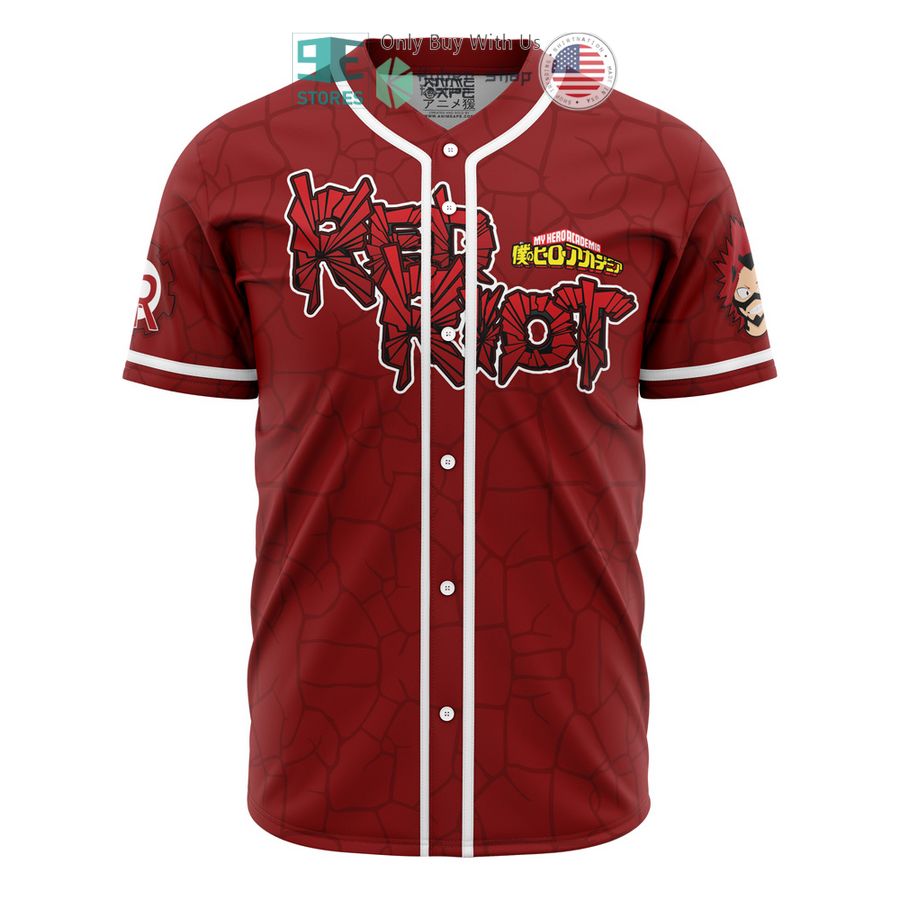 BEST Kirishima Red Riot My Hero Academia Baseball Jersey baseball jersey product view 1