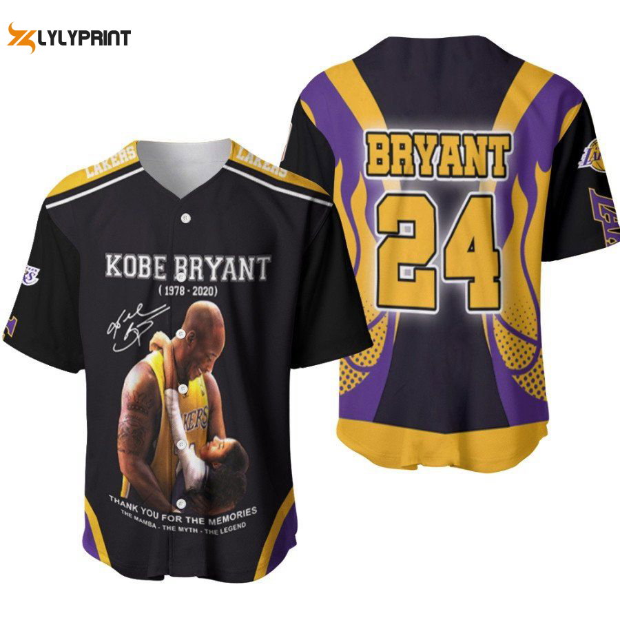 Kobe Bryant The Mamba The Myth The Legend Now And Forever Los Angeles Lakers Designed Allover Gift For Lakers Fans Baseball Jersey Gifts for Fans - lylyprint.com baseball jersey product view 1
