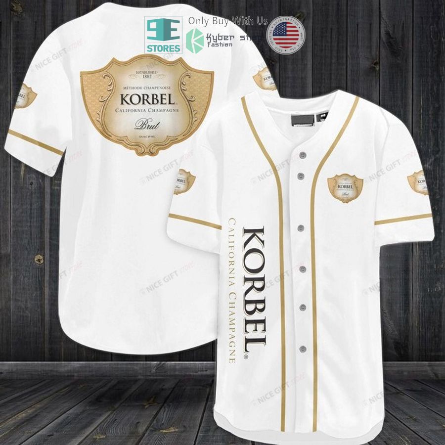 BEST Korbel Champagne Cellars logo white Baseball Jersey baseball jersey product view 1