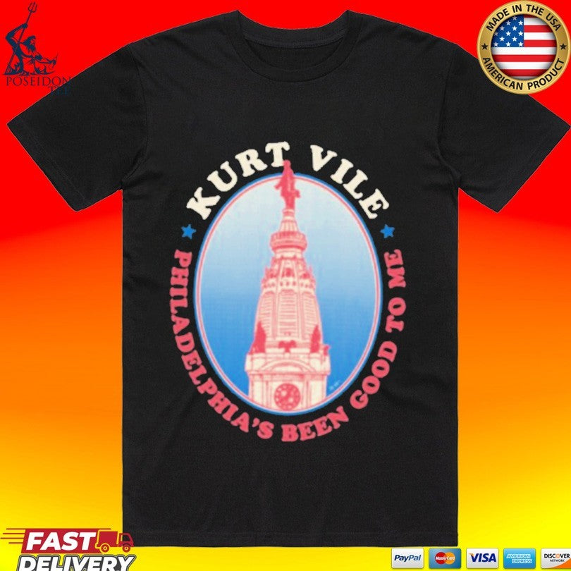 Kurt Vile Philadelphia Been Good To Me Merchtable City Hall T-shirt Unisex T-shirt, Sweatshirt, Hoodie, Long Sleeve Tee - T-Shirt, Sweatshirt, Hoodie