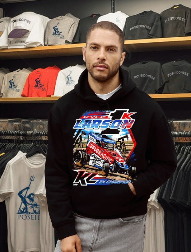 Kyle Larson Chili Bowl Pole Dash - Adult & Kids T-Shirts, Sweatshirts & Hoodies apparel design preview 2