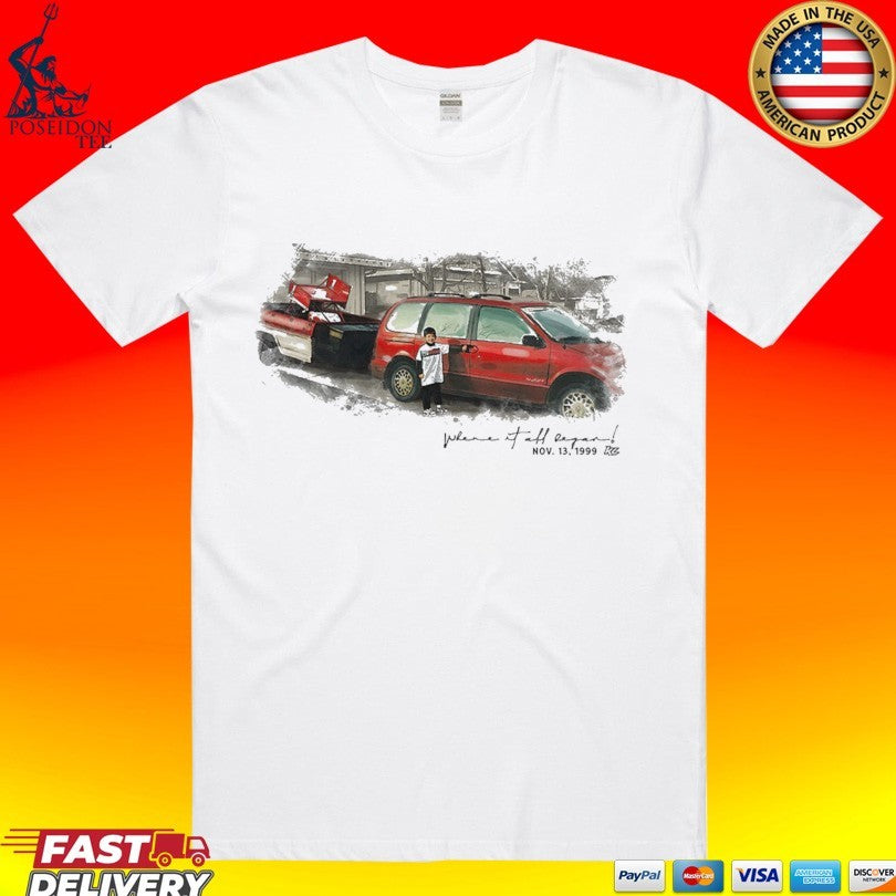 Kyle Larson Where It All Began 25th Anniversary T-shirt Unisex T-shirt, Sweatshirt, Hoodie, Long Sleeve Tee - T-Shirt, Sweatshirt, Hoodie