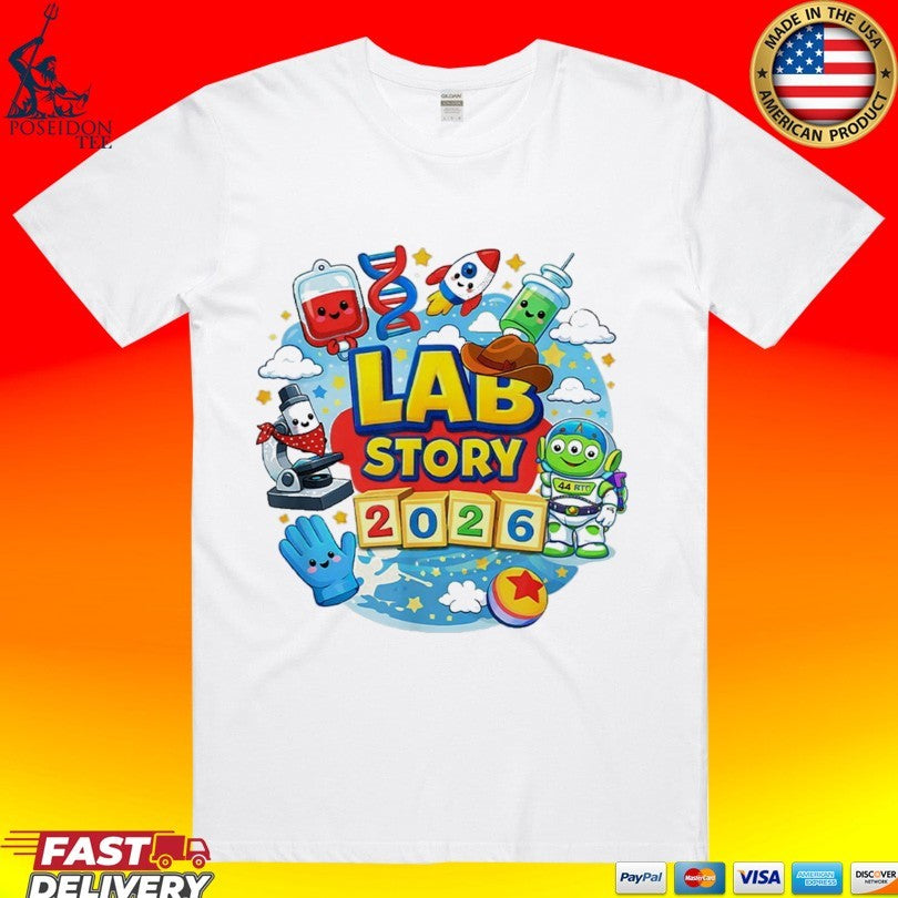 Lab Story Day Funny Cartoon Design 2026 T-shirt Unisex T-shirt, Sweatshirt, Hoodie, Long Sleeve Tee - T-Shirt, Sweatshirt, Hoodie