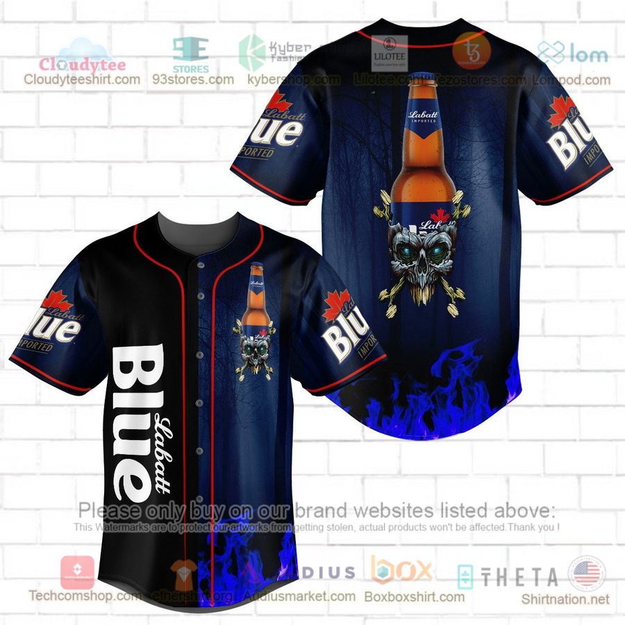 HOT Labatt Blue skull head Baseball Jersey Shirt baseball jersey product view 1