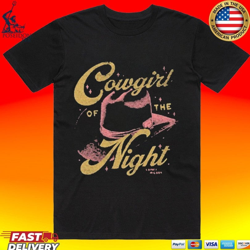 Lainey Wilson Cowgirl Of The Night Shirt Unisex T-shirt, Sweatshirt, Hoodie, Long Sleeve Tee - T-Shirt, Sweatshirt, Hoodie