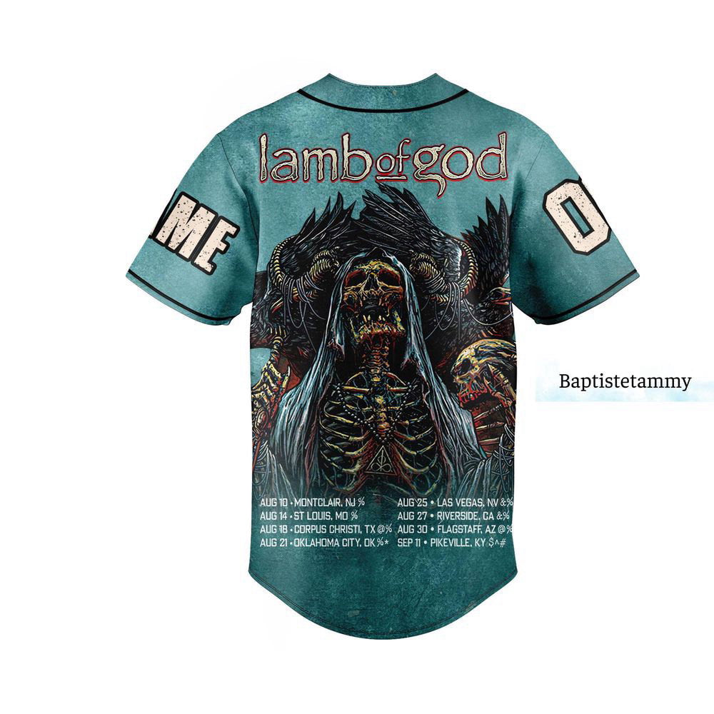 Lamb Of God Baseball Jersey For Men Women, Lamb Of God Jersey, Horror Jersey - lylyprint.com baseball jersey product view 2