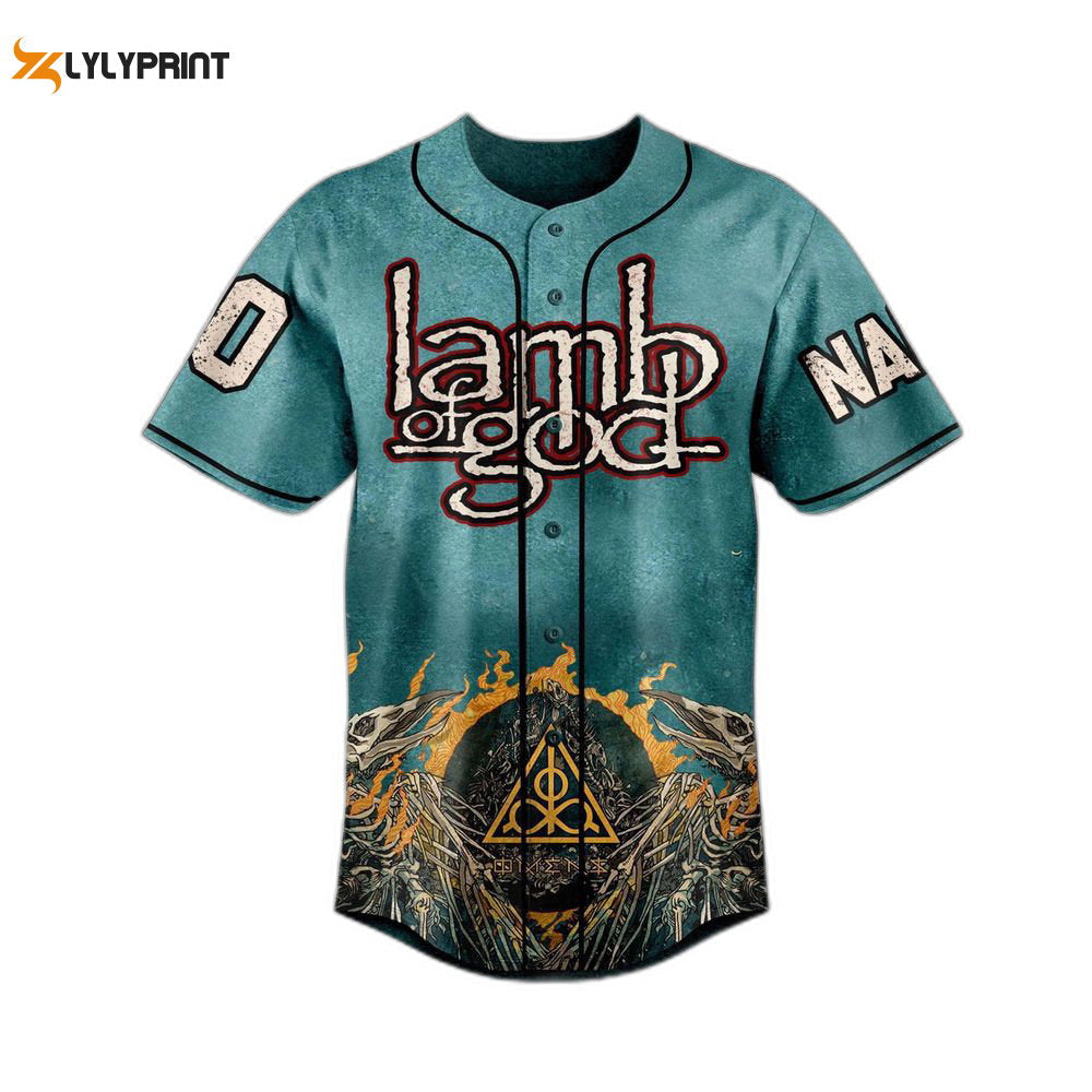 Lamb Of God Baseball Jersey For Men Women, Lamb Of God Jersey, Horror Jersey - lylyprint.com baseball jersey product view 1