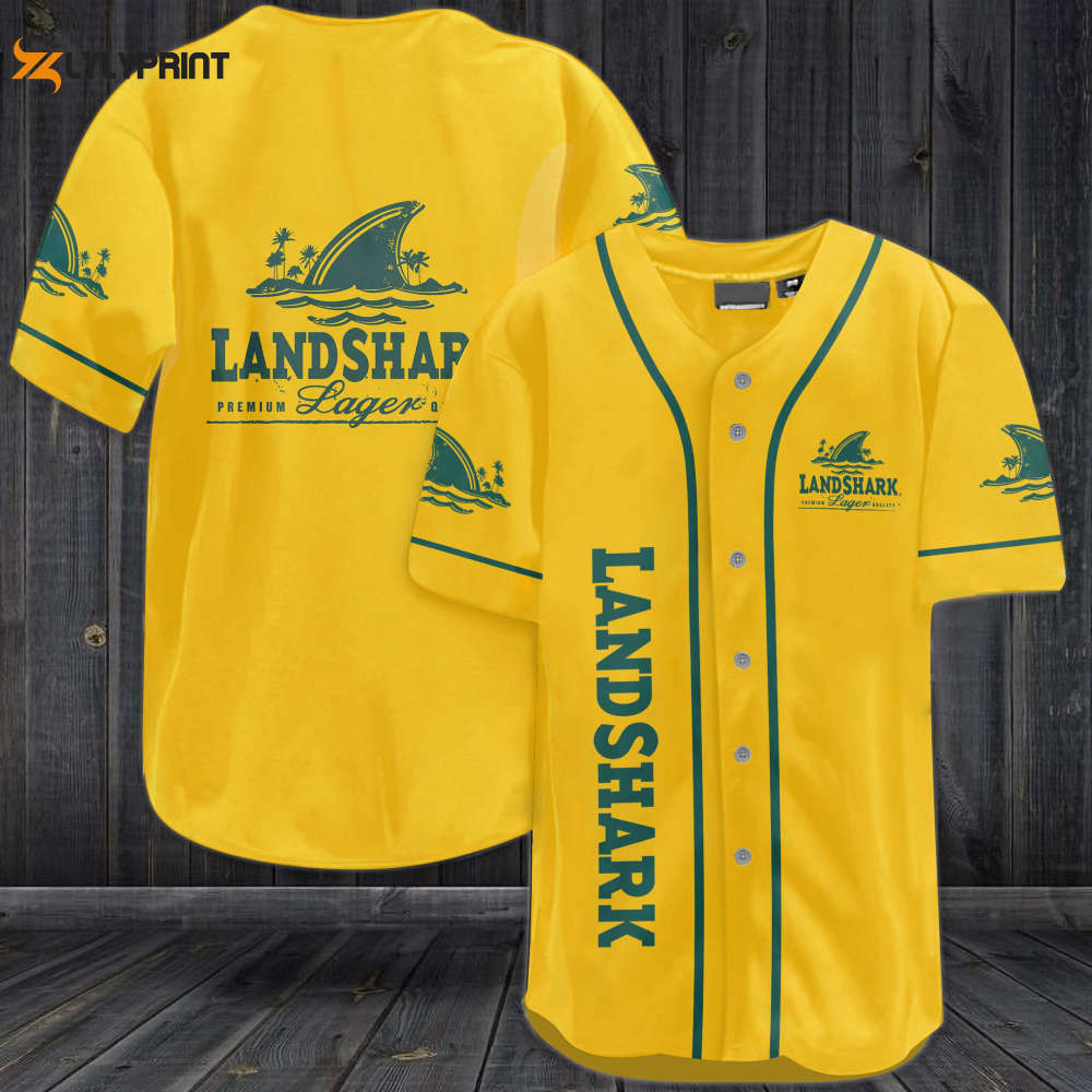 Landshark Lager Baseball Jersey - lylyprint.com baseball jersey product view 1