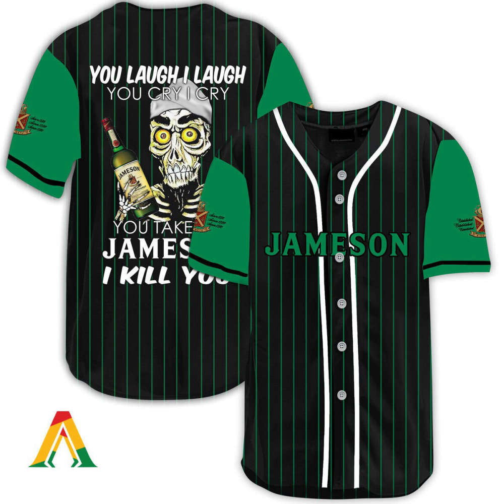 Laugh Cry Take My Jameson Whiskey I Kill You Baseball Jersey - Aopprinter baseball jersey product view 2