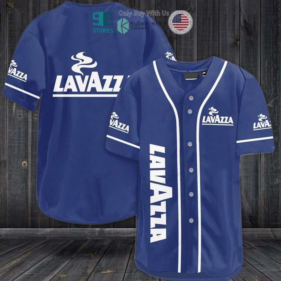 BEST Lavazza logo blue Baseball Jersey baseball jersey product view 1