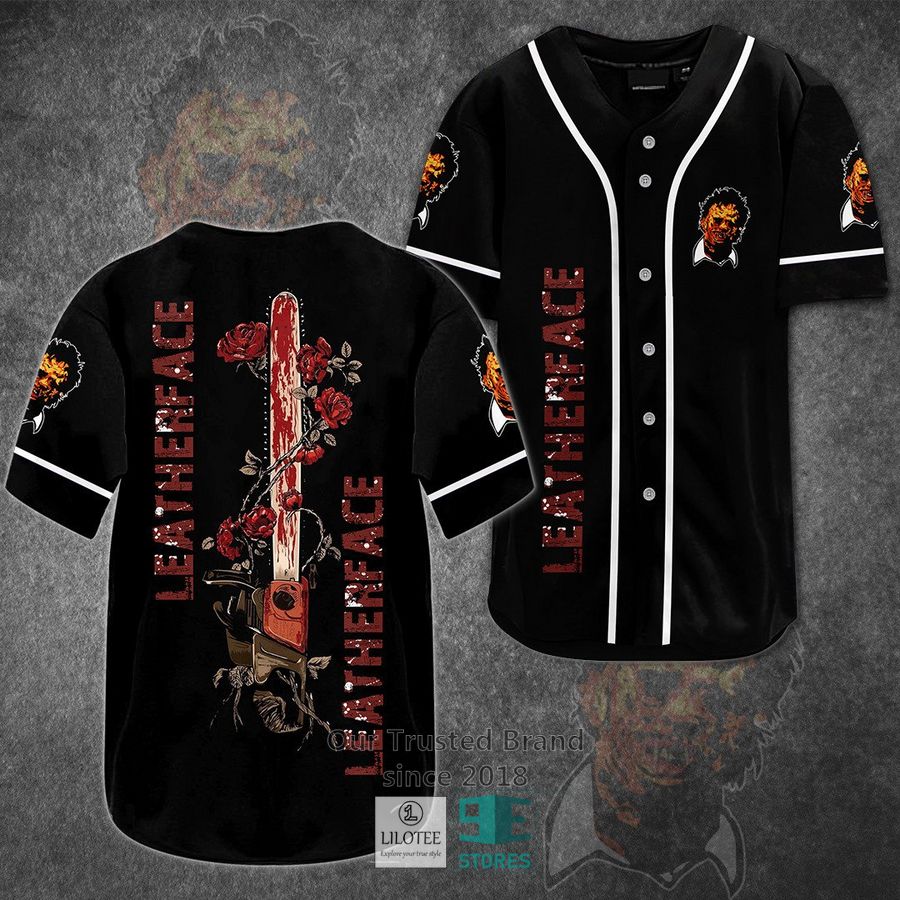 Leatherface Horror Movie Baseball Jersey baseball jersey product view 1