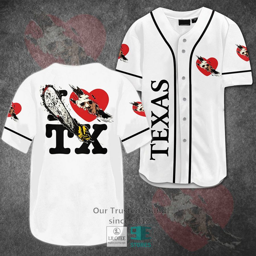 Leatherface love Texas Horror Movie Baseball Jersey baseball jersey product view 1