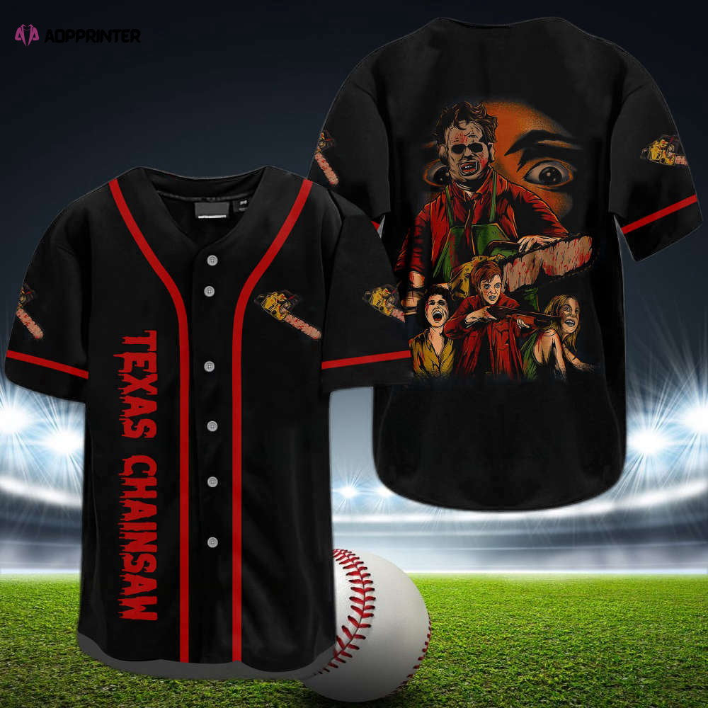 Leatherface Texas Chainsaw Baseball Jersey: Premium Leather Design for Ultimate Fans - Aopprinter baseball jersey product view 1