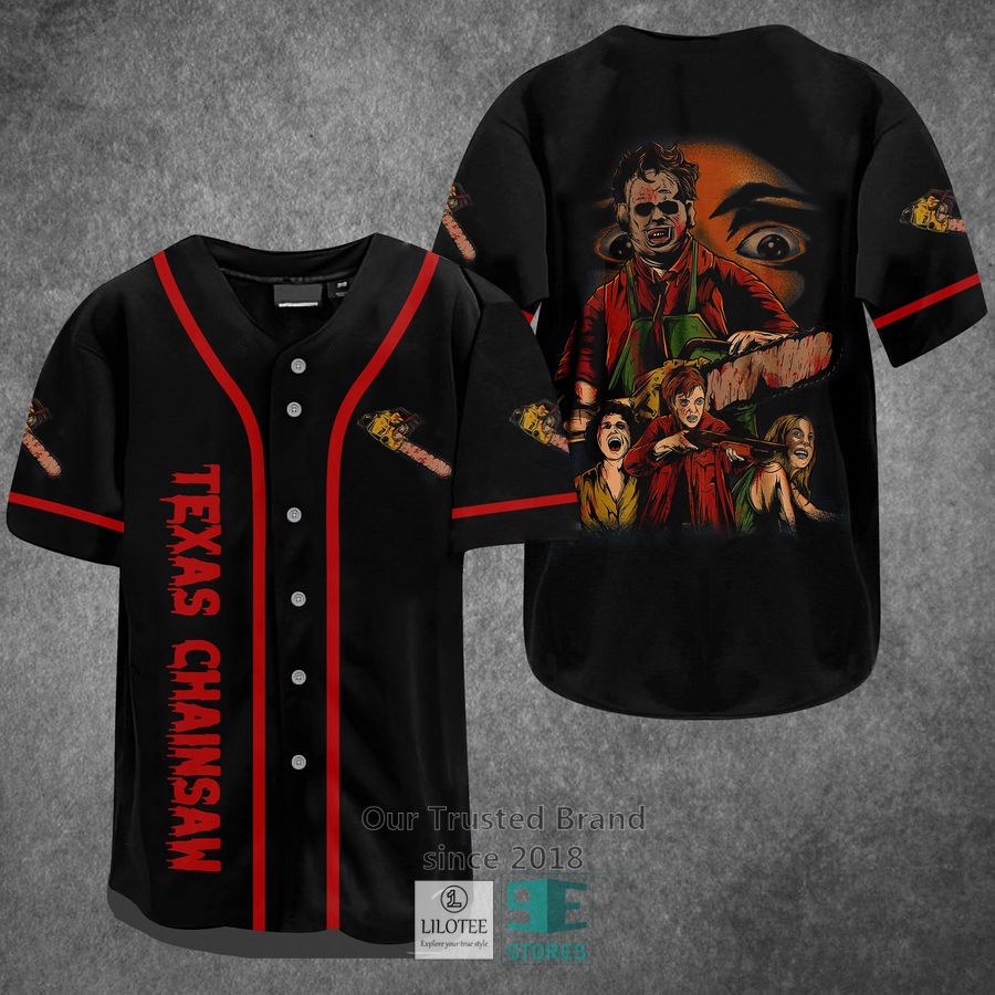 Leatherface Texas Chainsaw Horror Movie Baseball Jersey baseball jersey product view 1