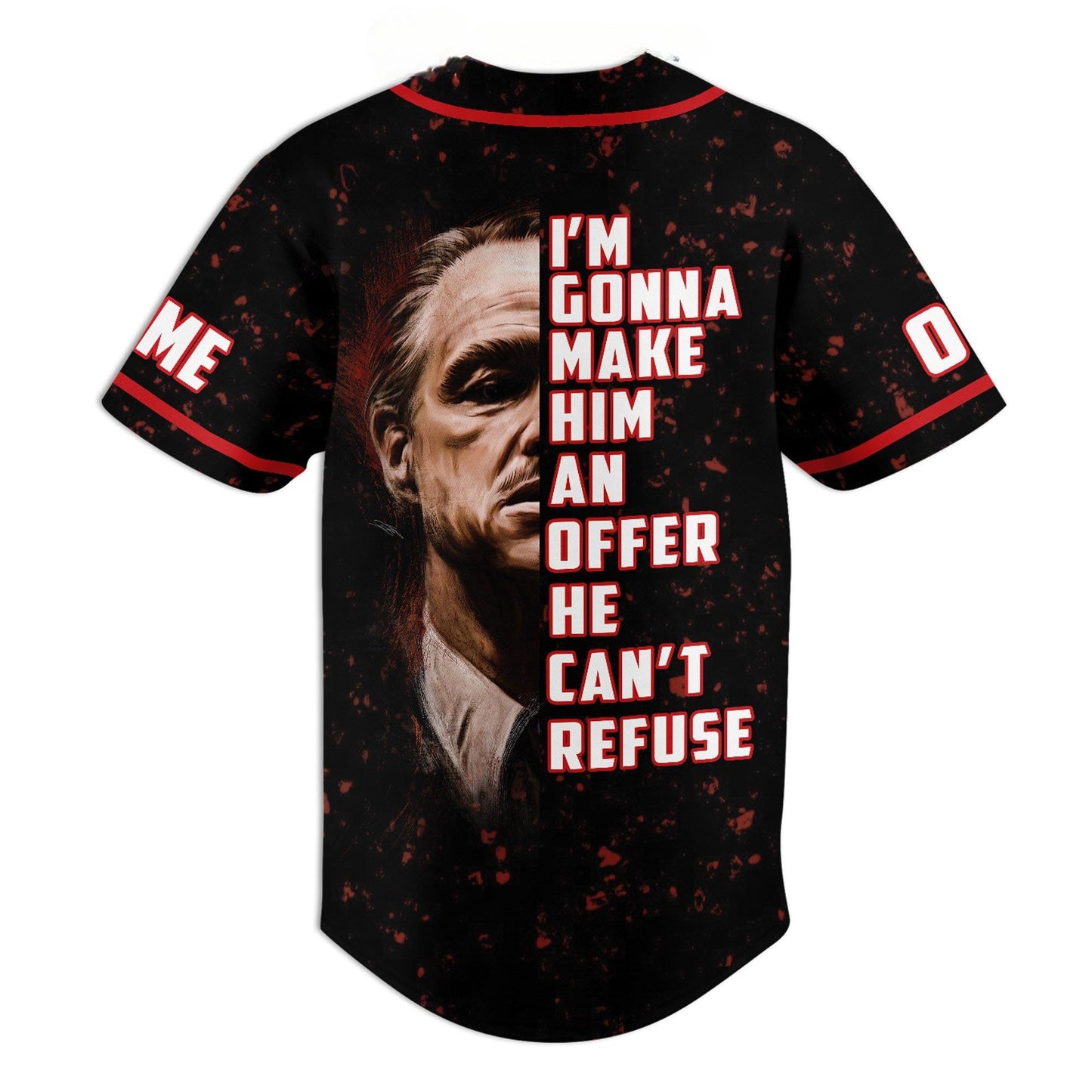 Legendary Cool The Godfather Customized Baseball Jersey baseball jersey product view 3