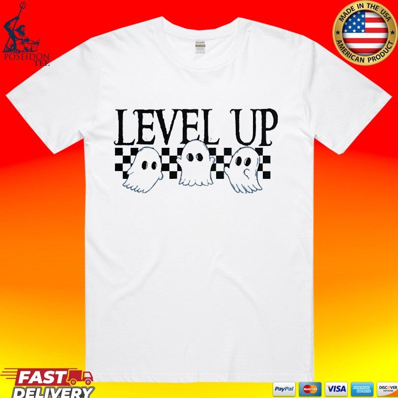Level Up Ghost T-shirt Unisex T-shirt, Sweatshirt, Hoodie, Long Sleeve Tee - T-Shirt, Sweatshirt, Hoodie