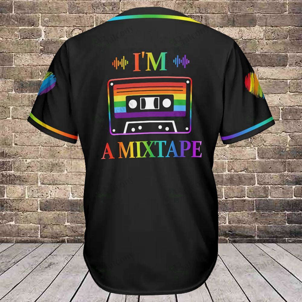 LGBT Baseball Tee: Love is Love Jersey 315 - Uniting Sports and Equality - Aopprinter baseball jersey product view 2