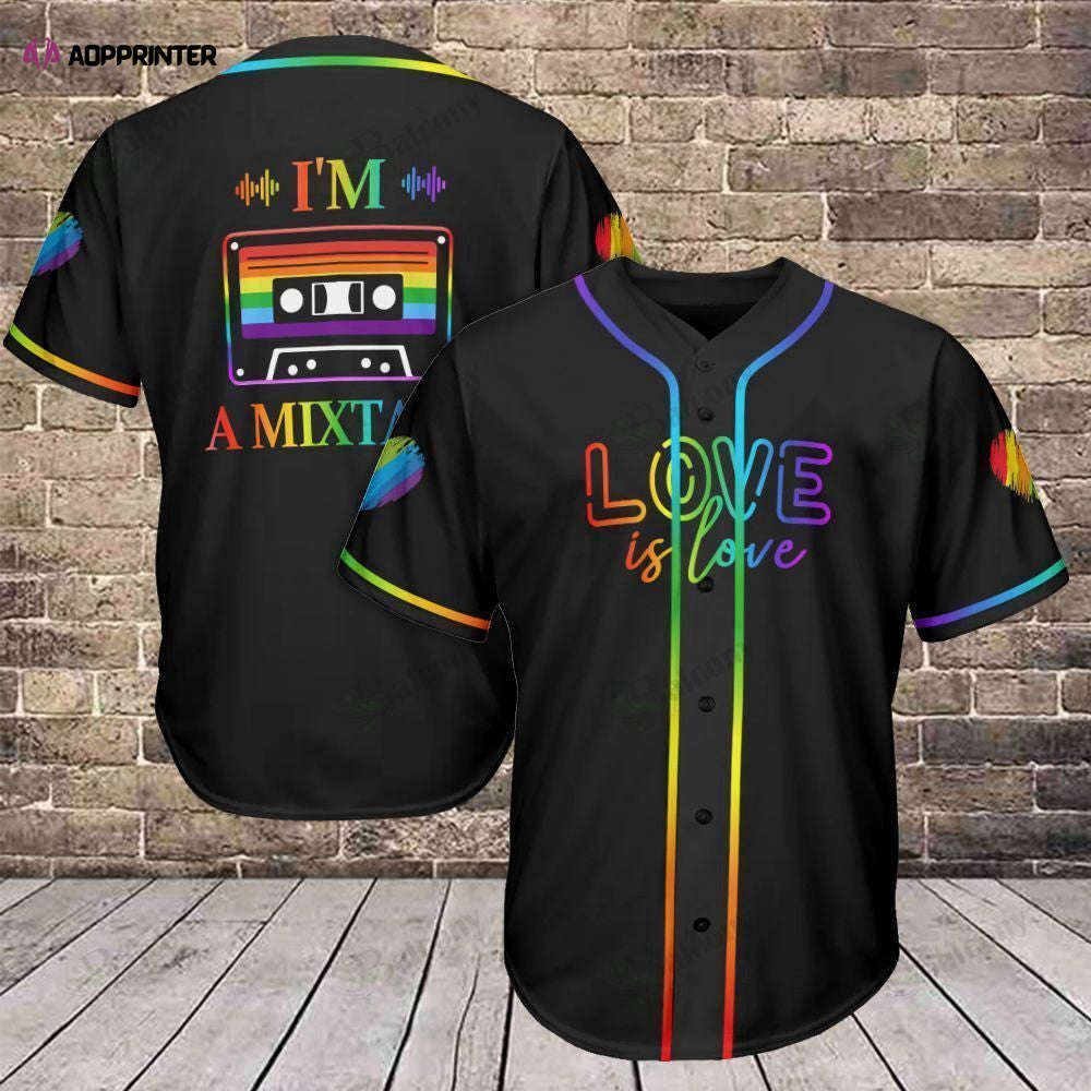 LGBT Baseball Tee: Love is Love Jersey 315 - Uniting Sports and Equality - Aopprinter baseball jersey product view 1