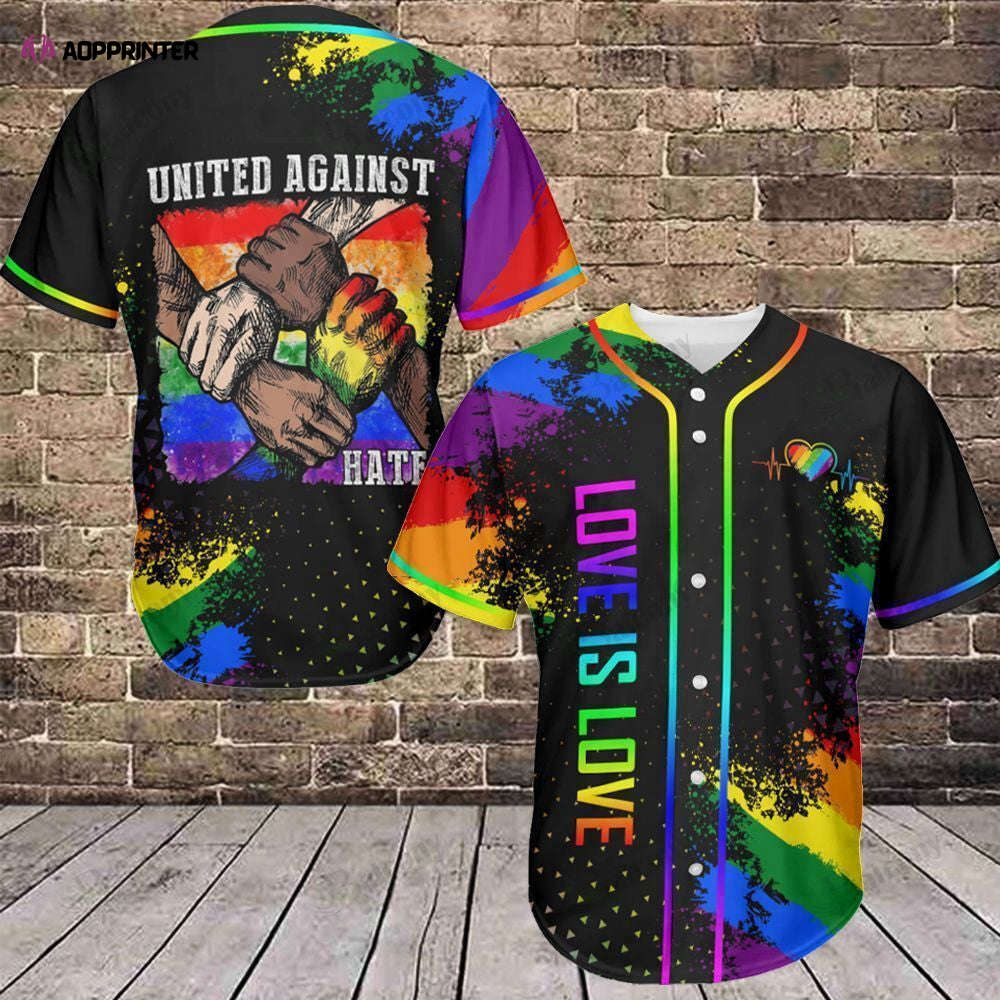 LGBT Baseball Tee: Love is Love Jersey 318 - Show Your Pride! - Aopprinter baseball jersey product view 1