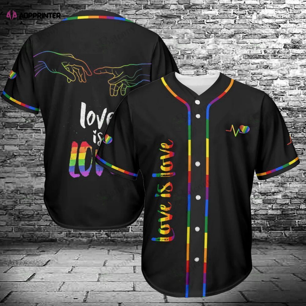 LGBT Baseball Tee: Love is Love Jersey 326 - Show Your Support! - Aopprinter baseball jersey product view 1