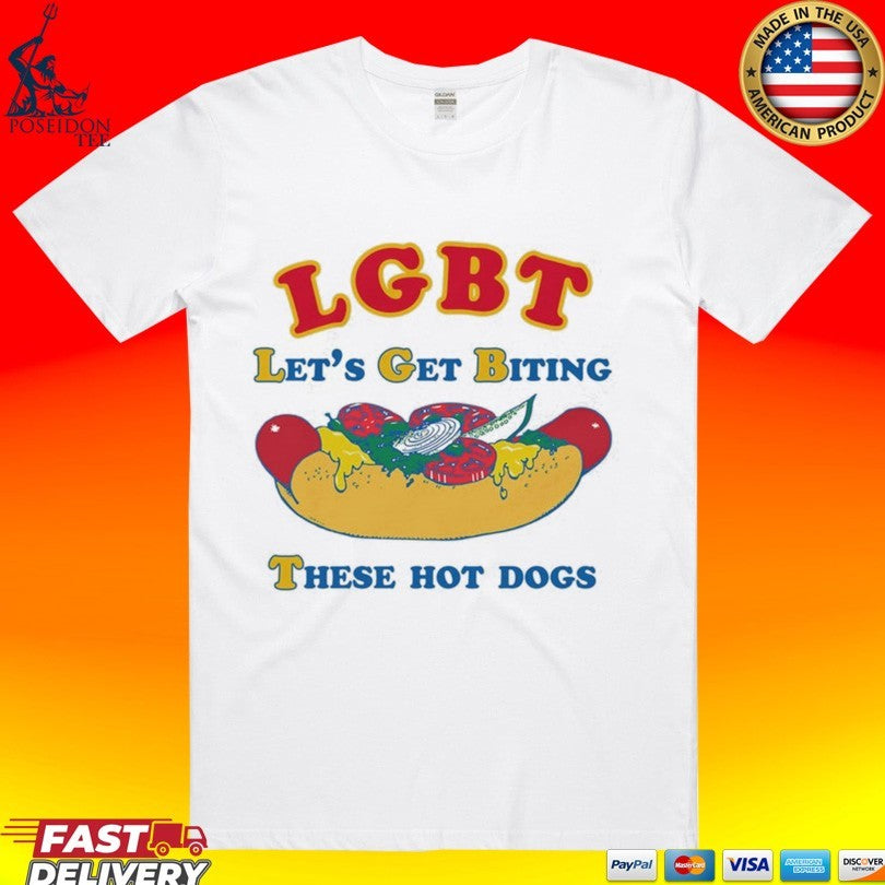 Lgbt Lets Get Biting These Hot Dogs T-shirt Unisex T-shirt, Sweatshirt, Hoodie, Long Sleeve Tee - T-Shirt, Sweatshirt, Hoodie