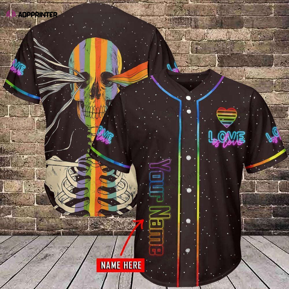 LGBT Personalized Baseball Tee Skull Jersey 269 - Custom Name for Baseball Enthusiasts - Aopprinter baseball jersey product view 1