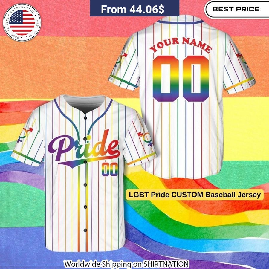 LGBT Pride CUSTOM Baseball Jersey baseball jersey product view 1
