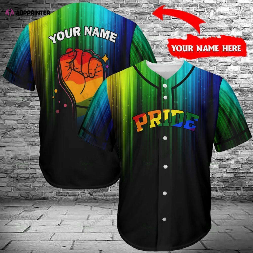 LGBT Pride Personalized Baseball Tee - Custom Name Jersey 311 QT206040Td - Aopprinter baseball jersey product view 1