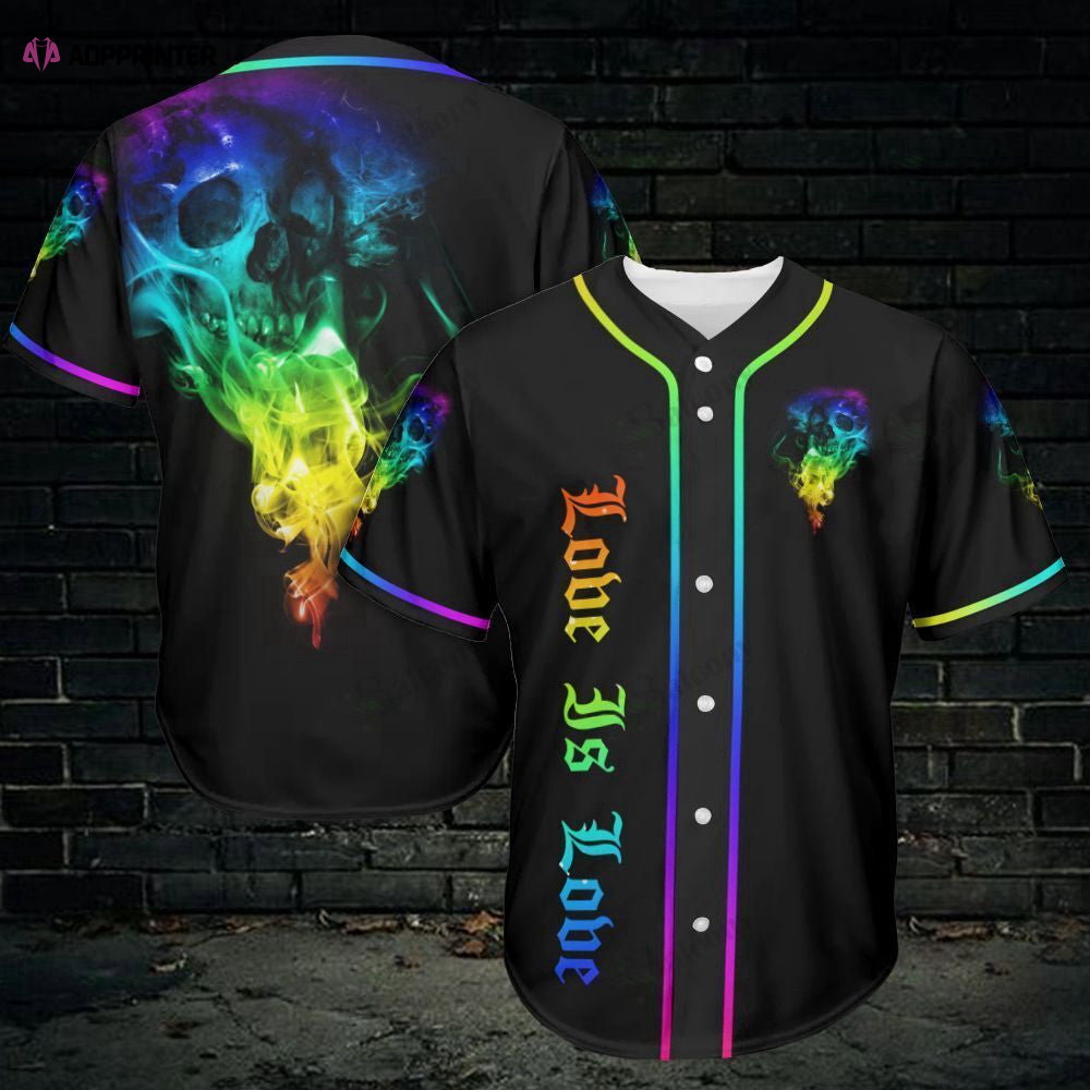 LGBT Skull Baseball Jersey 353 - Stylish Baseball Tee for Baseball Fans - Aopprinter baseball jersey product view 1