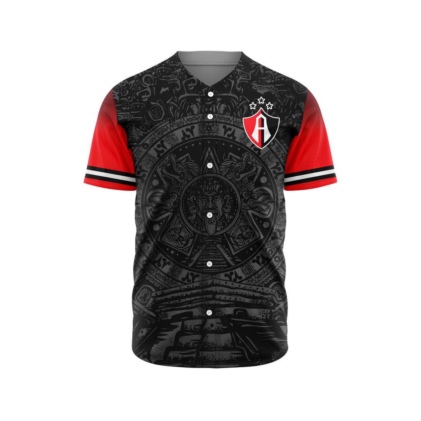 LIGA MX Atlas F.C Special Aztec Design Baseball Jersey Gift for Men Women - Bafud baseball jersey product view 2
