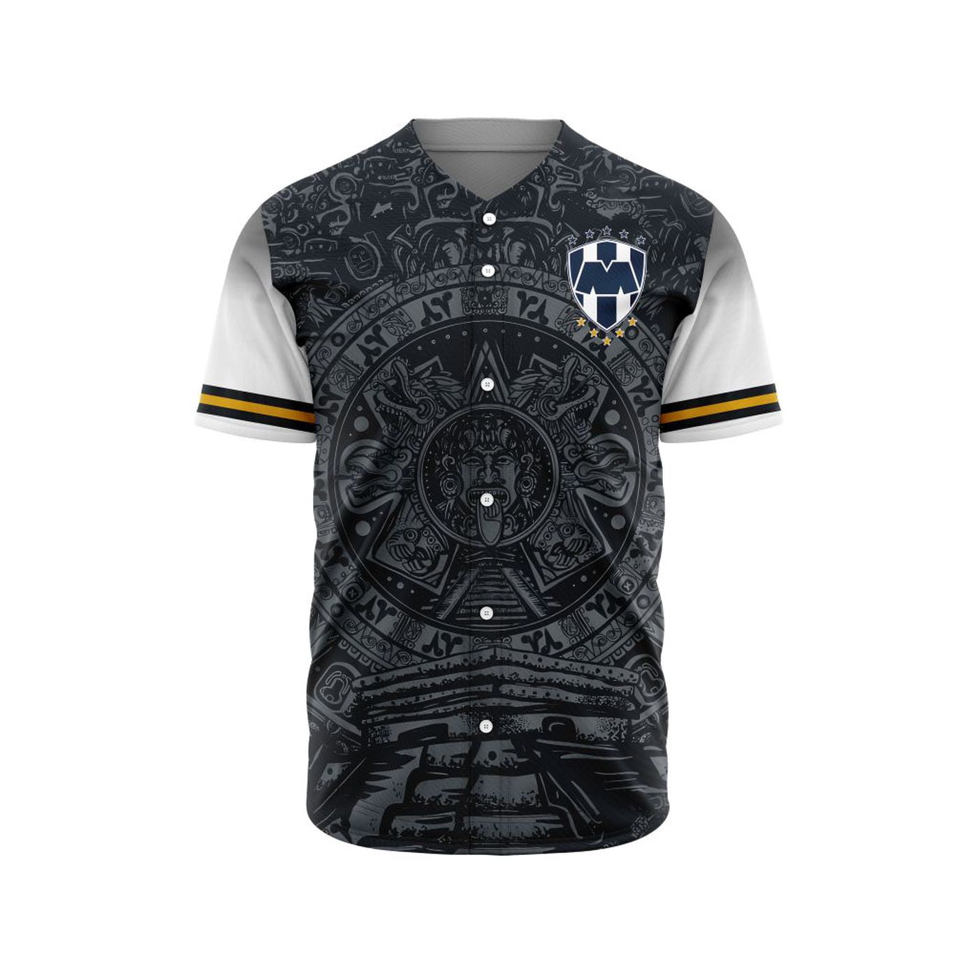 LIGA MX C.F. Monterrey Special Aztec Design Baseball Jersey Gift for Men Women - Bafud baseball jersey product view 2