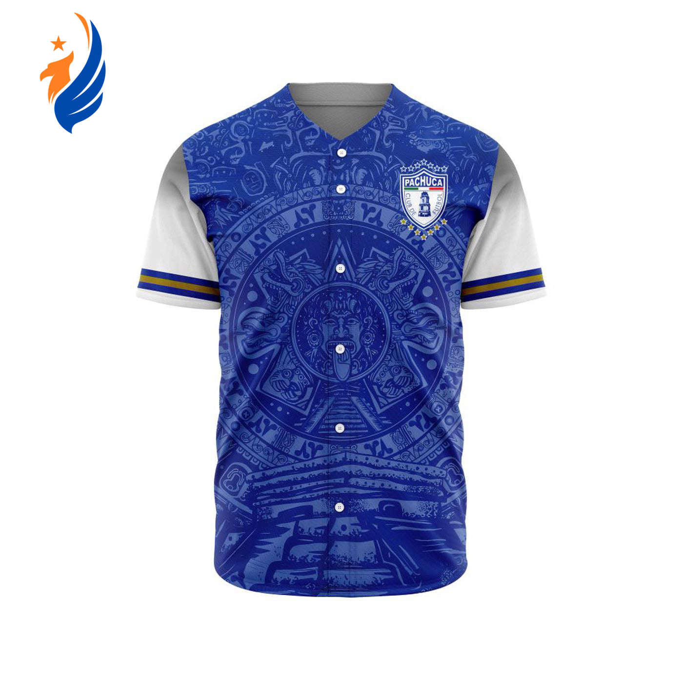 LIGA MX C.F. Pachuca Special Aztec Design Baseball Jersey Gift for Men Women - Bafud baseball jersey product view 1