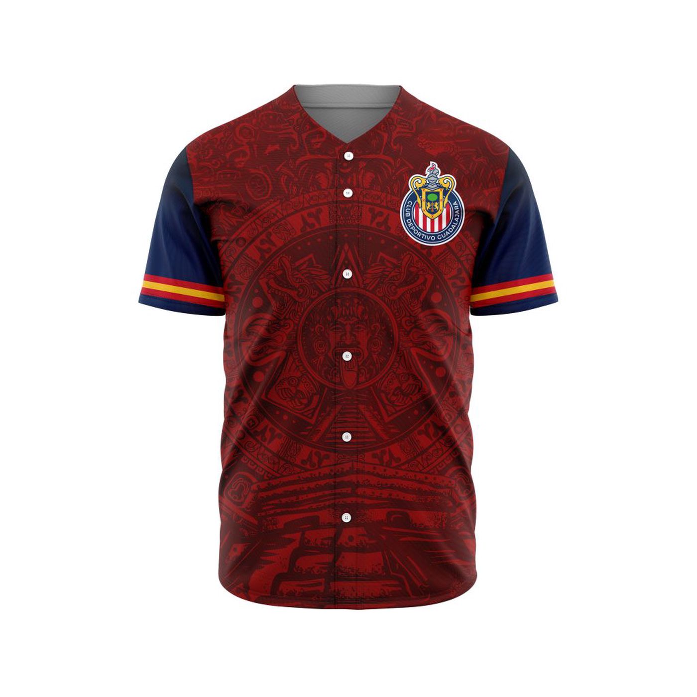 LIGA MX Chivas Guadalajara Special Aztec Design Baseball Jersey Gift for Men Women - Bafud baseball jersey product view 3