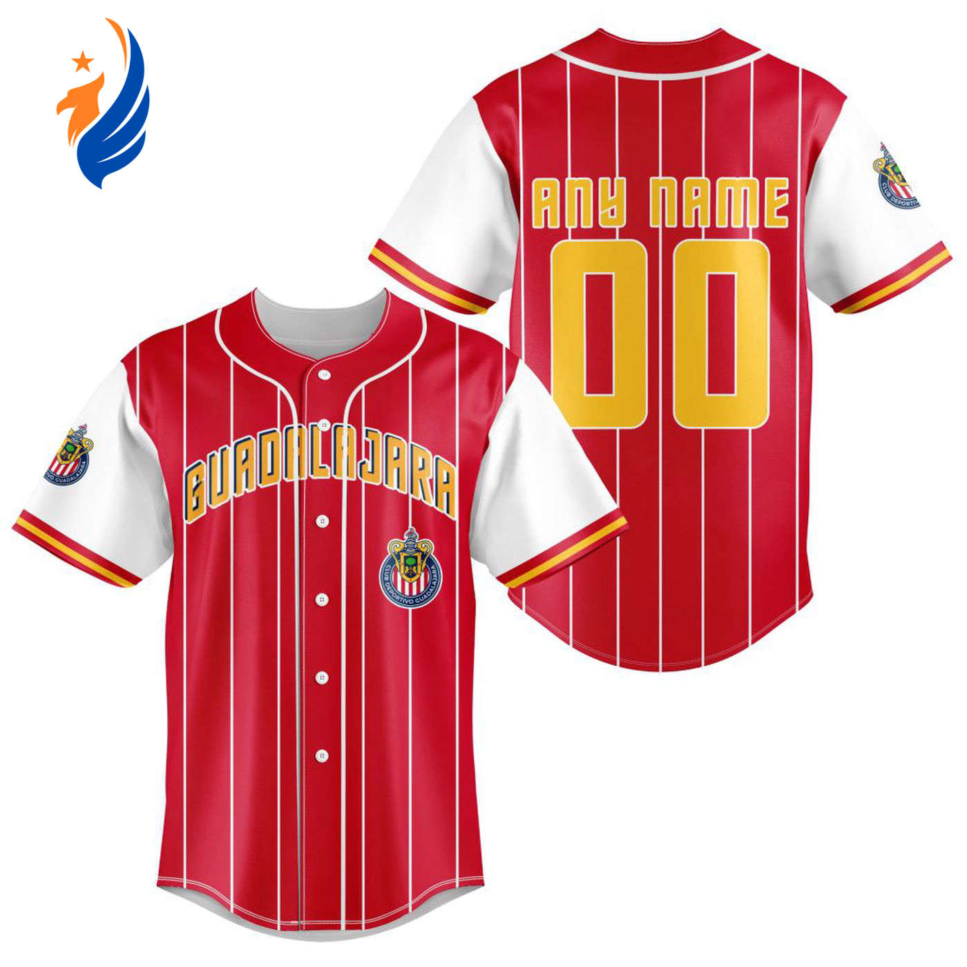 LIGA MX Chivas Guadalajara Special Baseball Jersey Gift for Men Women - Bafud baseball jersey product view 1