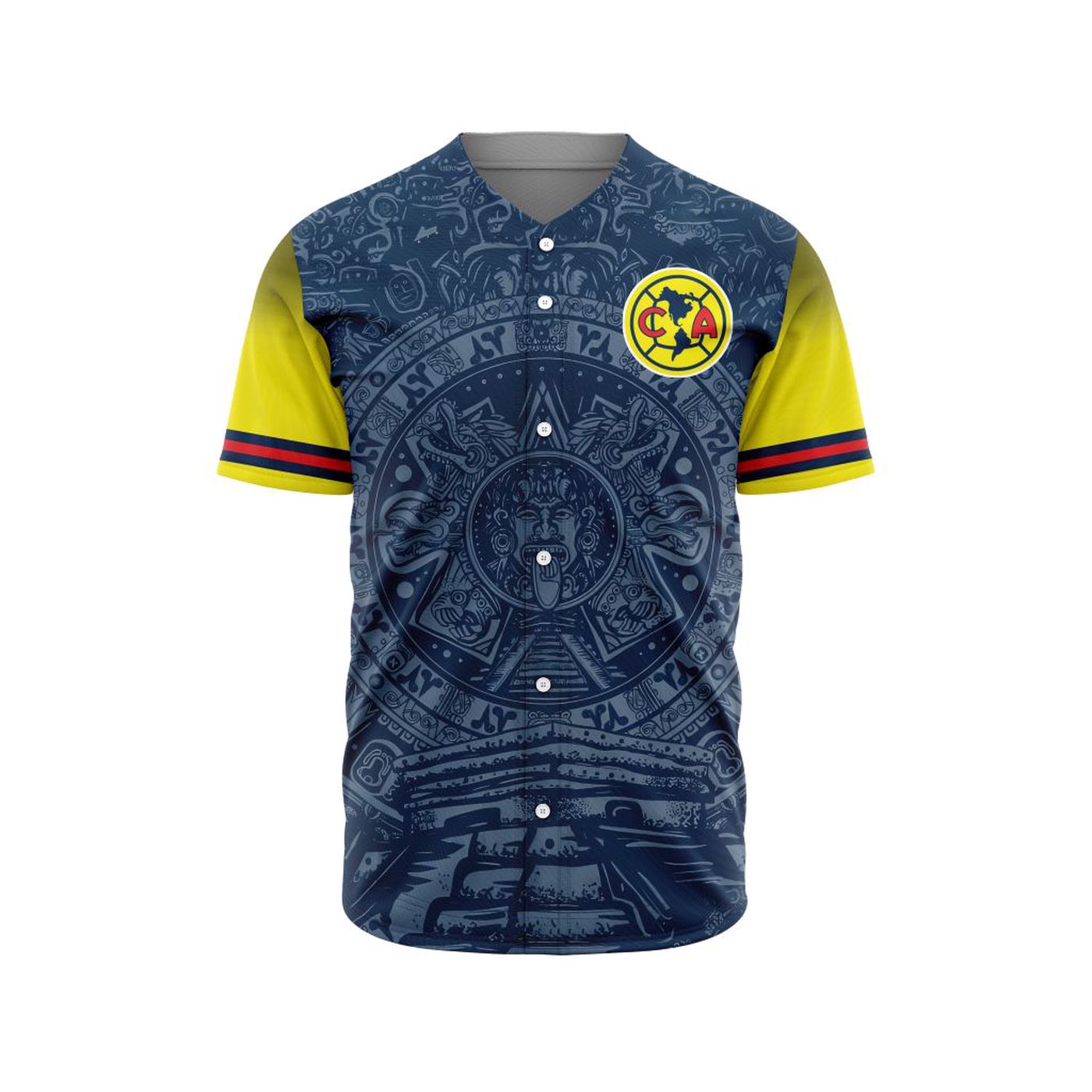 LIGA MX Club America Special Aztec Design Baseball Jersey Gift for Men Women - Bafud baseball jersey product view 3