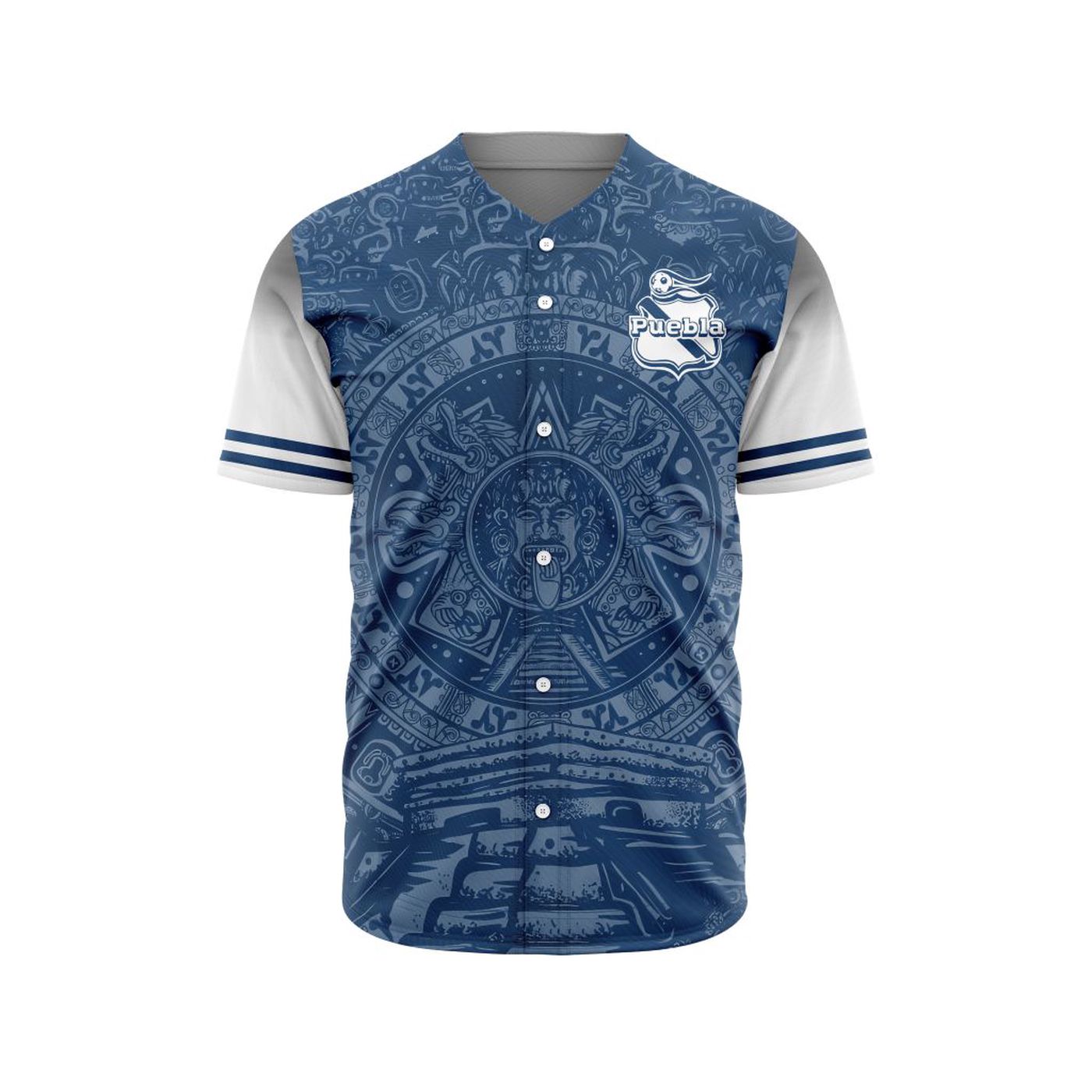 LIGA MX Club Puebla Special Aztec Design Baseball Jersey Gift for Men Women - Bafud baseball jersey product view 2
