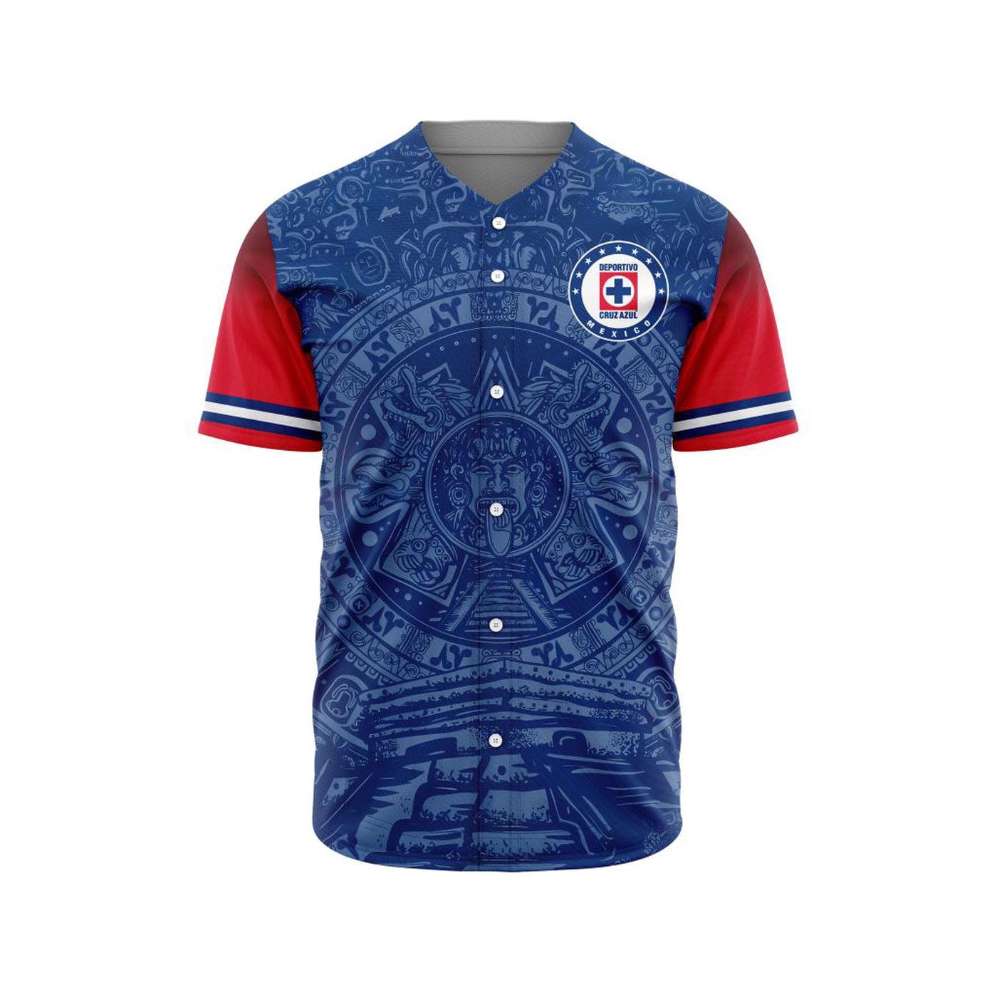 LIGA MX Cruz Azul Special Aztec Design Baseball Jersey Gift for Men Women - Bafud baseball jersey product view 2