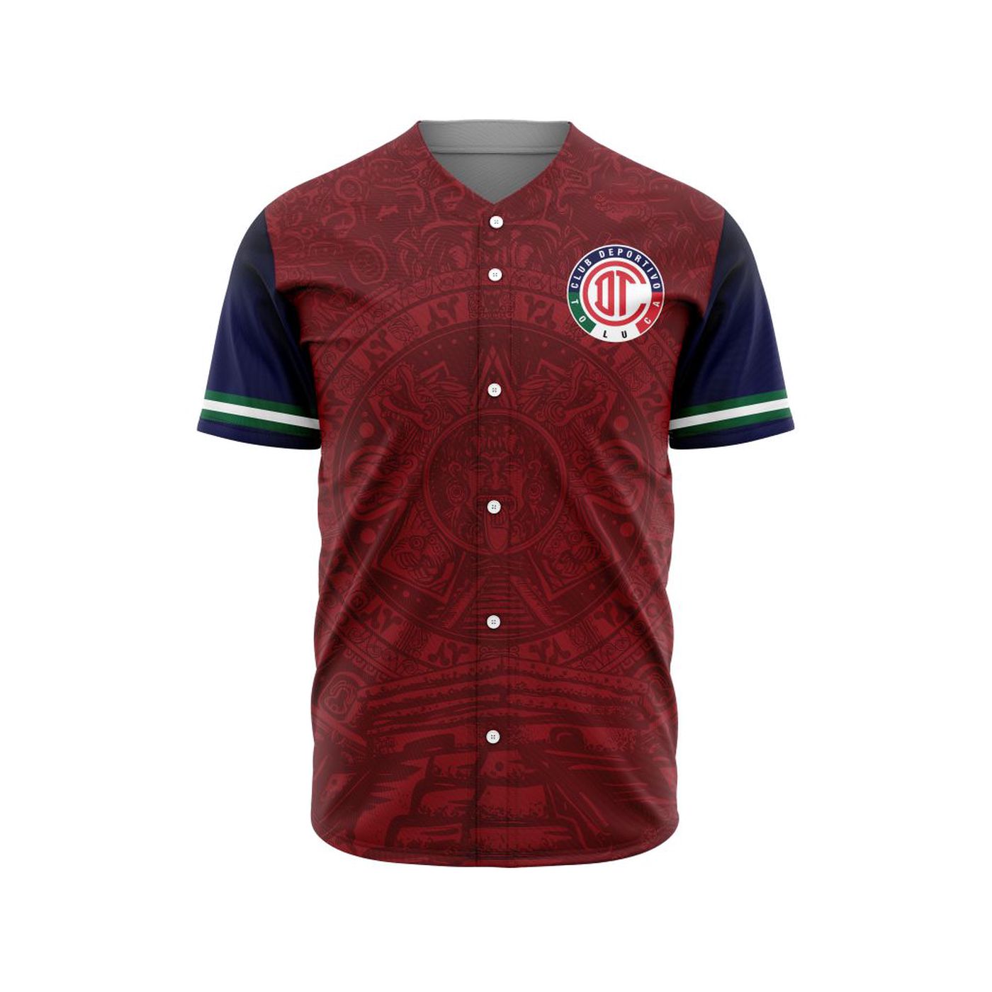 LIGA MX Deportivo Toluca Special Aztec Design Baseball Jersey Gift for Men Women - Bafud baseball jersey product view 3