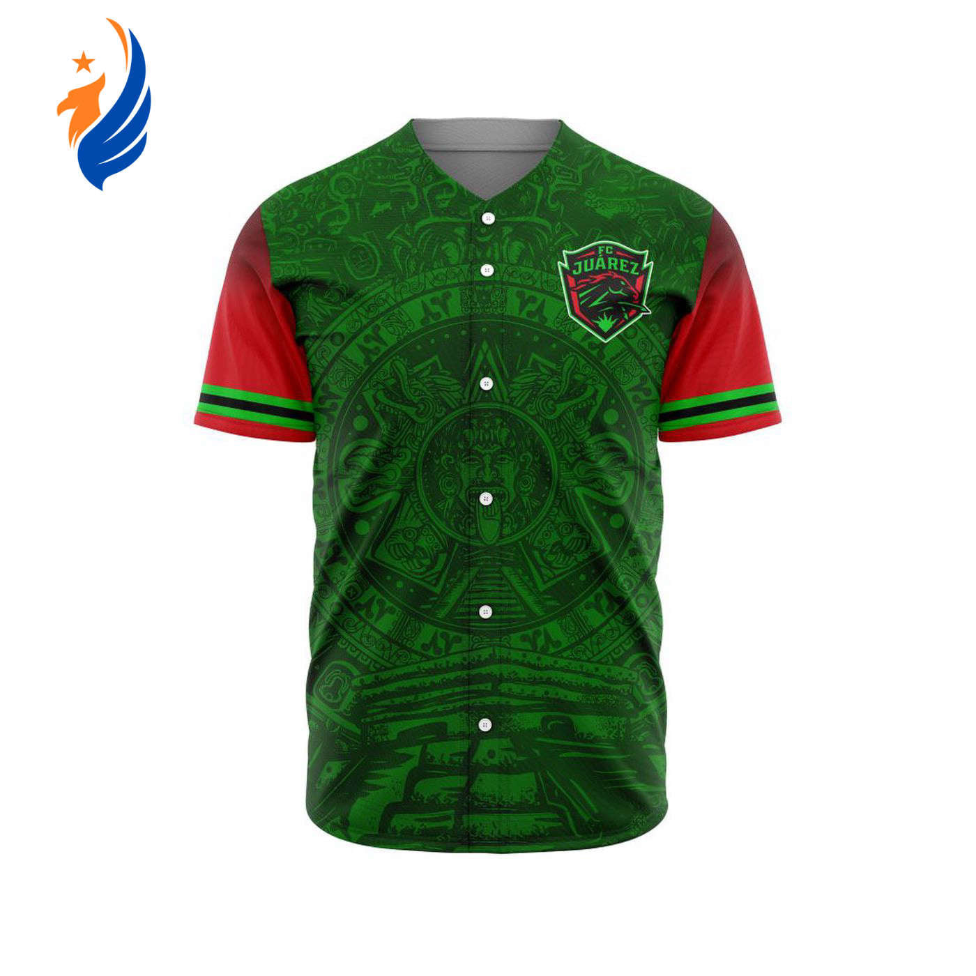 LIGA MX FC Juarez Special Aztec Design Baseball Jersey Gift for Men Women - Bafud baseball jersey product view 1